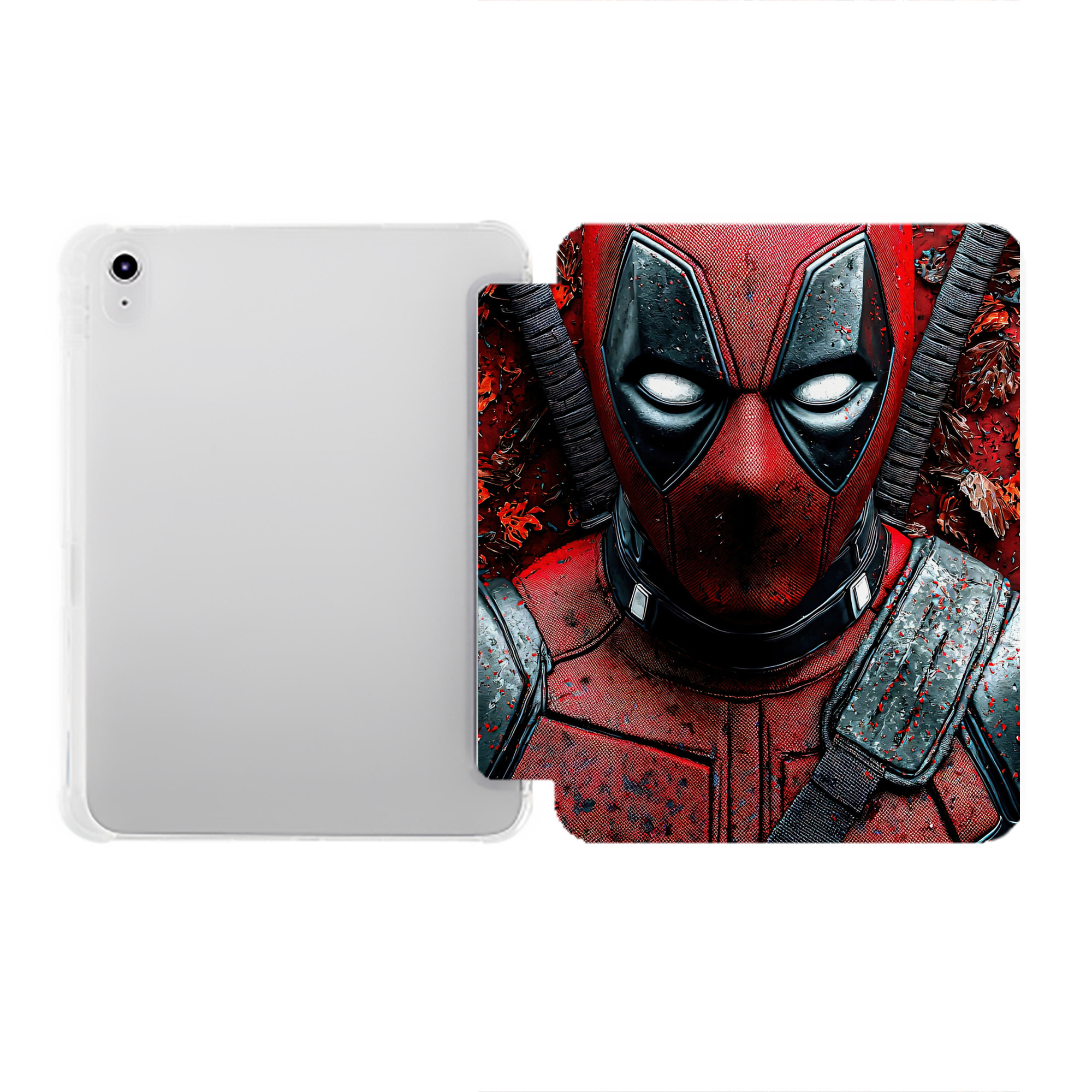 （画像用） Deadpool デッドプール IPad ケース ペン収納付き 三つ折りスタンド PUレザー×シリコン 対応機種9.5/10.5/10.9インチ